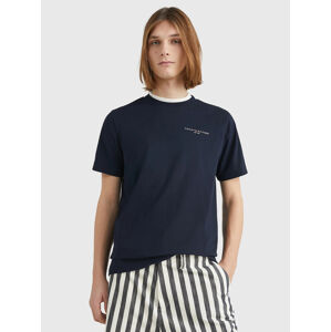 Tommy Hilfiger pánské modré tričko Global - XL (DW5)